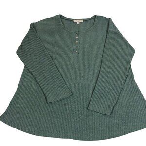 Weekend by Suzanne Betro Turquoise Sweater Top Size 1X